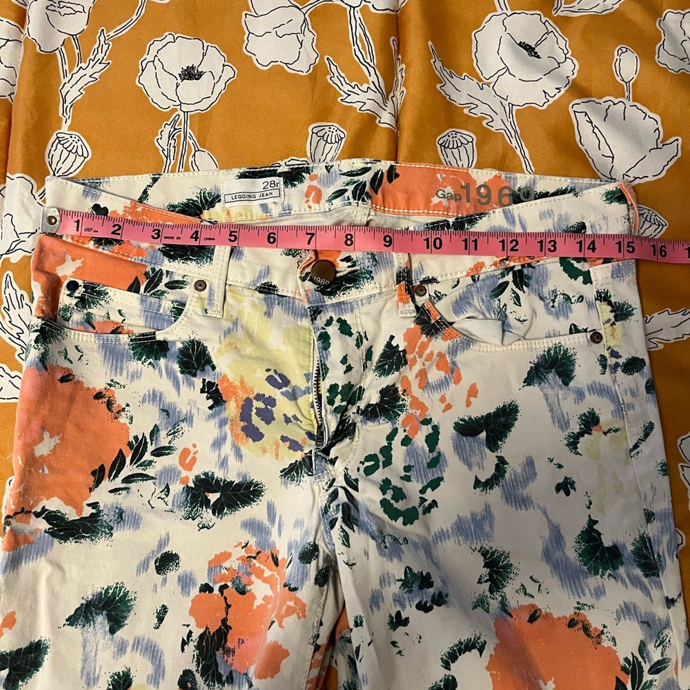 Floral Print Jeans